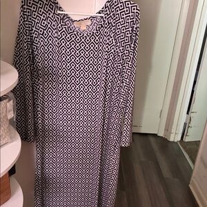 Michael Kors Black and White Patterned Dress